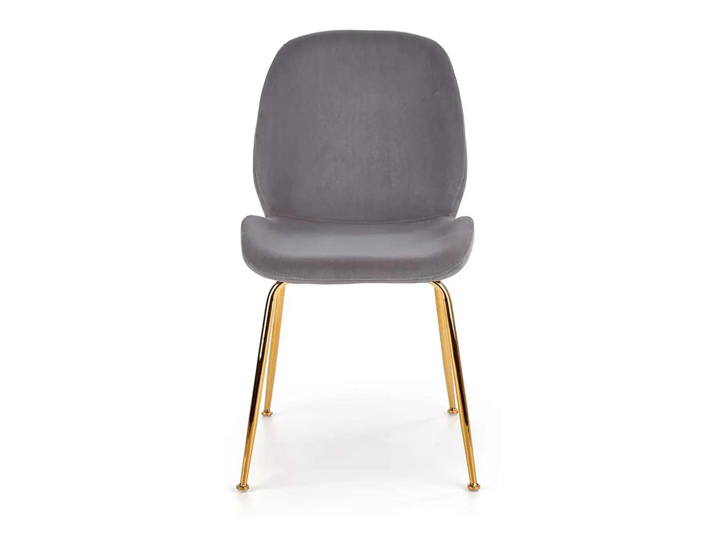 Silla de comedor gris con patas Around doradas