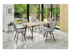 Silla de comedor gris con patas de metal negro Ottawa