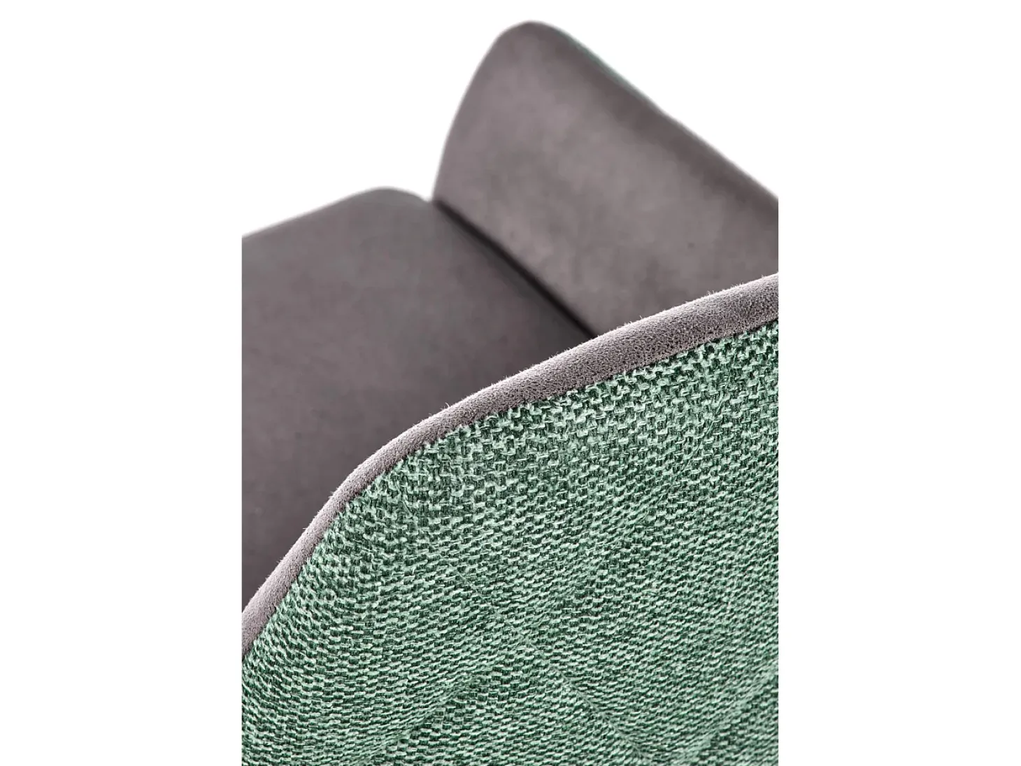 Silla de comedor gris y verde con patas de metal negro OGMA