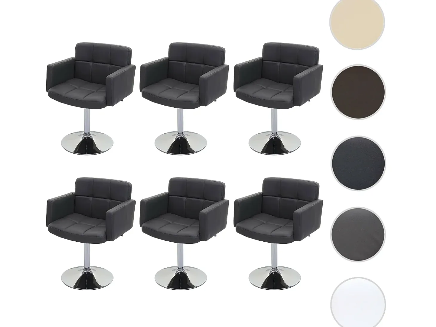 Silla de comedor Houston (juego de 6), gris