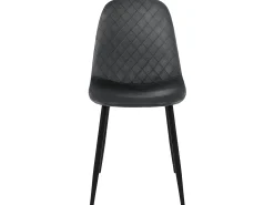 Silla de comedor juego de 4 tapizado de terciopelo antracita con patas de metal incl. material de montaje ML-Design