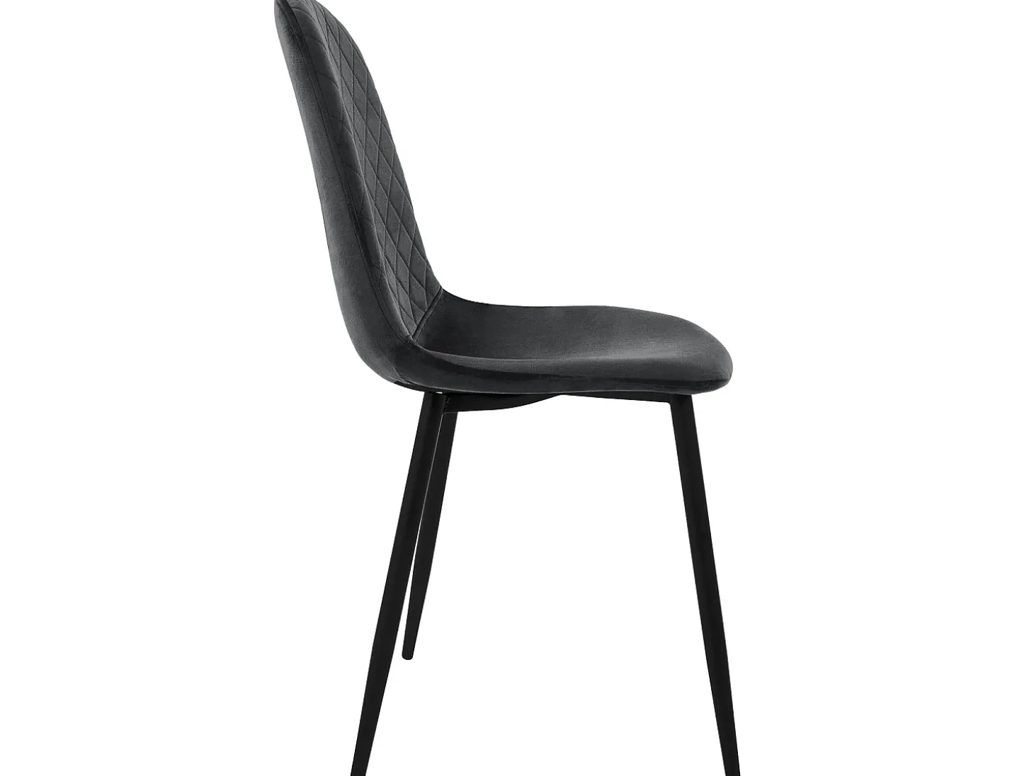 Silla de comedor juego de 4 tapizado de terciopelo antracita con patas de metal incl. material de montaje ML-Design