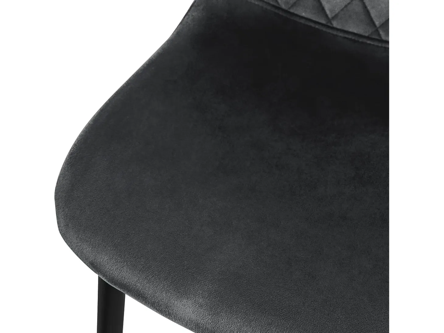 Silla de comedor juego de 4 tapizado de terciopelo antracita con patas de metal incl. material de montaje ML-Design