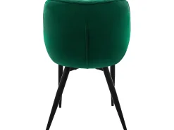 Silla de comedor Juego de 2 Funda de terciopelo verde oscuro con patas de metal incl. Material de montaje ML-Design