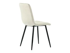 Silla de comedor (juego de 4), tapizada en terciopelo sarga beige, estructura de metal, patas de metal (44 x 40 x 86 cm)
