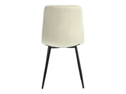 Silla de comedor (juego de 4), tapizada en terciopelo sarga beige, estructura de metal, patas de metal (44 x 40 x 86 cm)