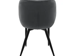 Silla de comedor Juego de 2 Funda de terciopelo antracita con patas de metal incl. Material de montaje ML-Design