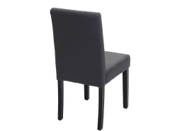 Silla de comedor Littau, gris mate, patas oscuras