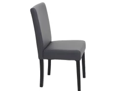 Silla de comedor Littau, gris mate, patas oscuras
