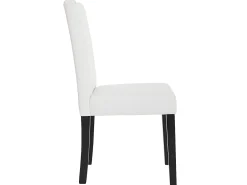 Silla de comedor Littau, blanco mate, patas oscuras