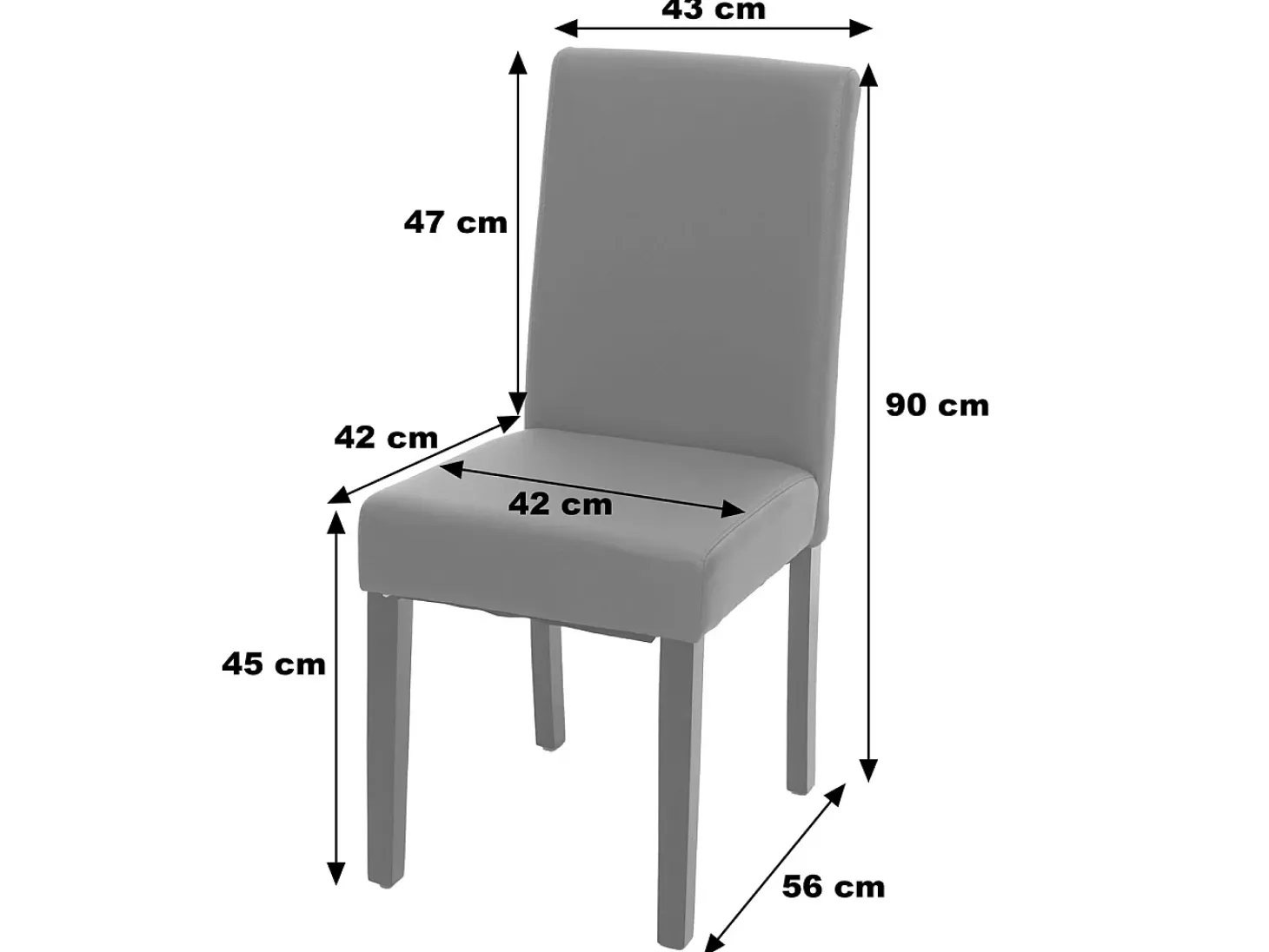 Silla de comedor Littau, blanco mate, patas oscuras