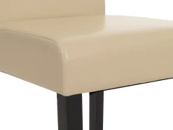 Silla de comedor Littau, crema, patas oscuras