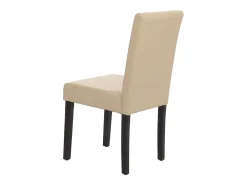 Silla de comedor Littau, crema, patas oscuras