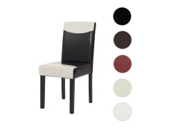 Silla de comedor Littau, blanco/negro, patas oscuras