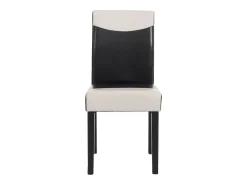 Silla de comedor Littau, blanco/negro, patas oscuras