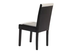 Silla de comedor Littau, blanco/negro, patas oscuras
