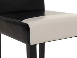 Silla de comedor Littau, blanco/negro, patas oscuras