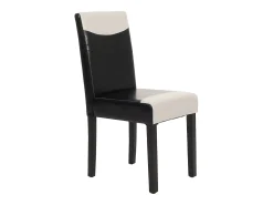 Silla de comedor Littau, blanco/negro, patas oscuras