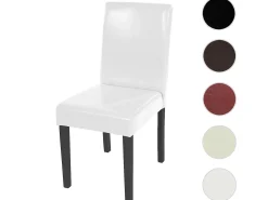 Silla de comedor Littau, blanco, patas oscuras