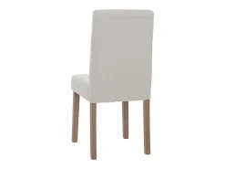 Silla de comedor Littau bouclé (juego de 6), crema, patas color natural