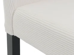 Silla de comedor Littau Cord (juego de 6), crema, patas oscuras