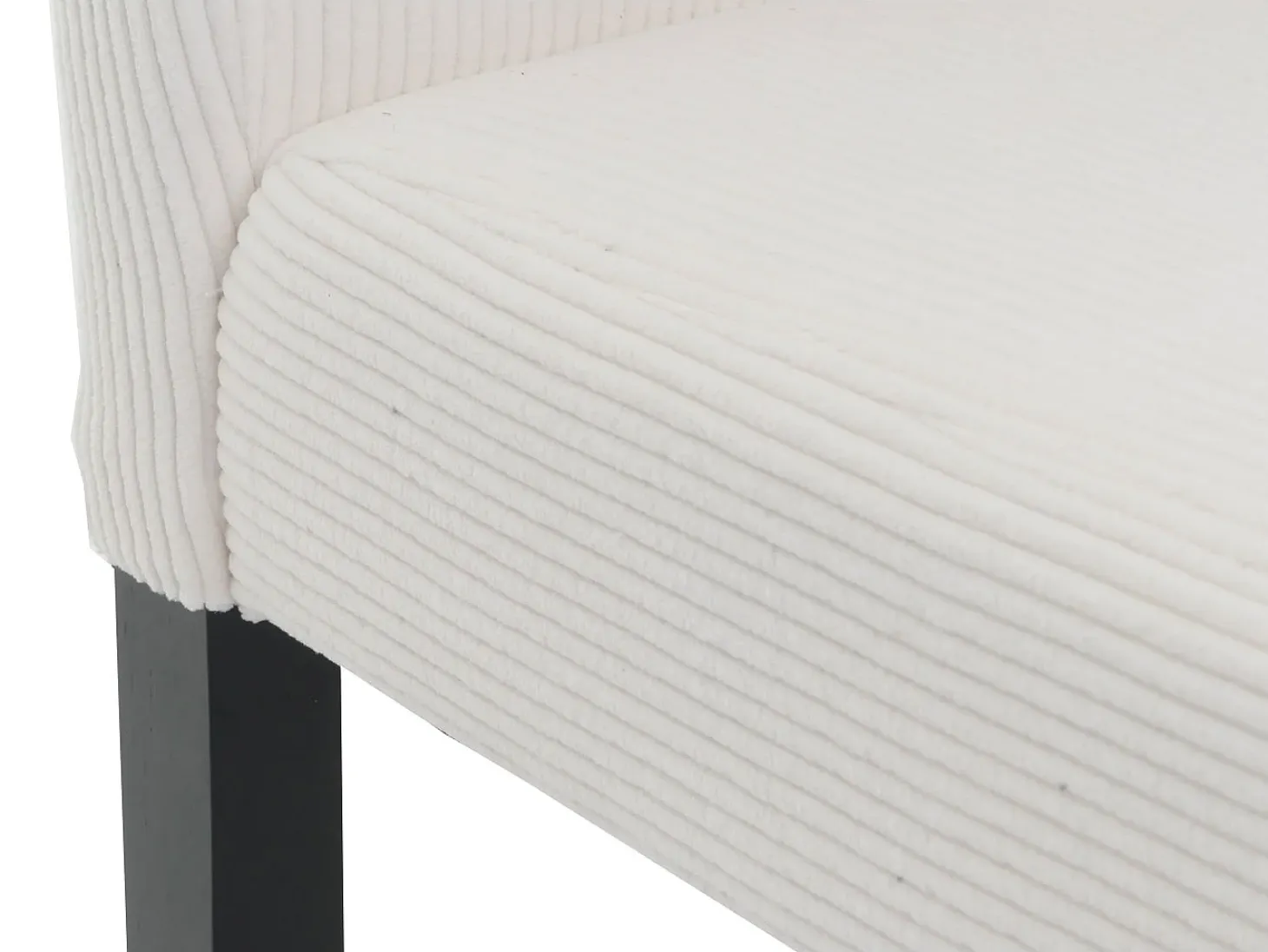 Silla de comedor Littau Cord (juego de 6), crema, patas oscuras