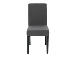 Silla de comedor Littau Cord (set de 2), gris oscuro, patas oscuras