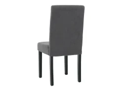 Silla de comedor Littau Cord (set de 2), gris oscuro, patas oscuras