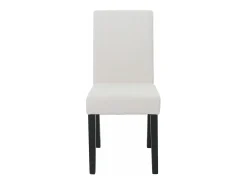 Silla de comedor Littau Cord (set de 4), crema, patas oscuras