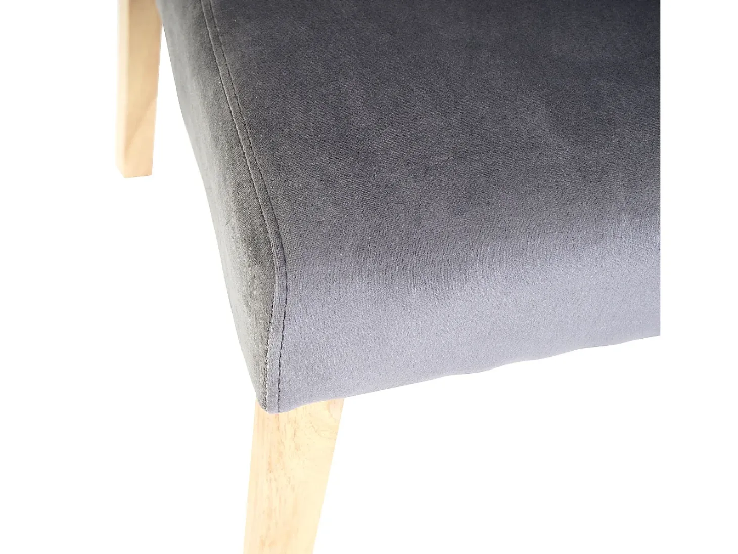 Silla de comedor Littau de terciopelo, gris, patas claras