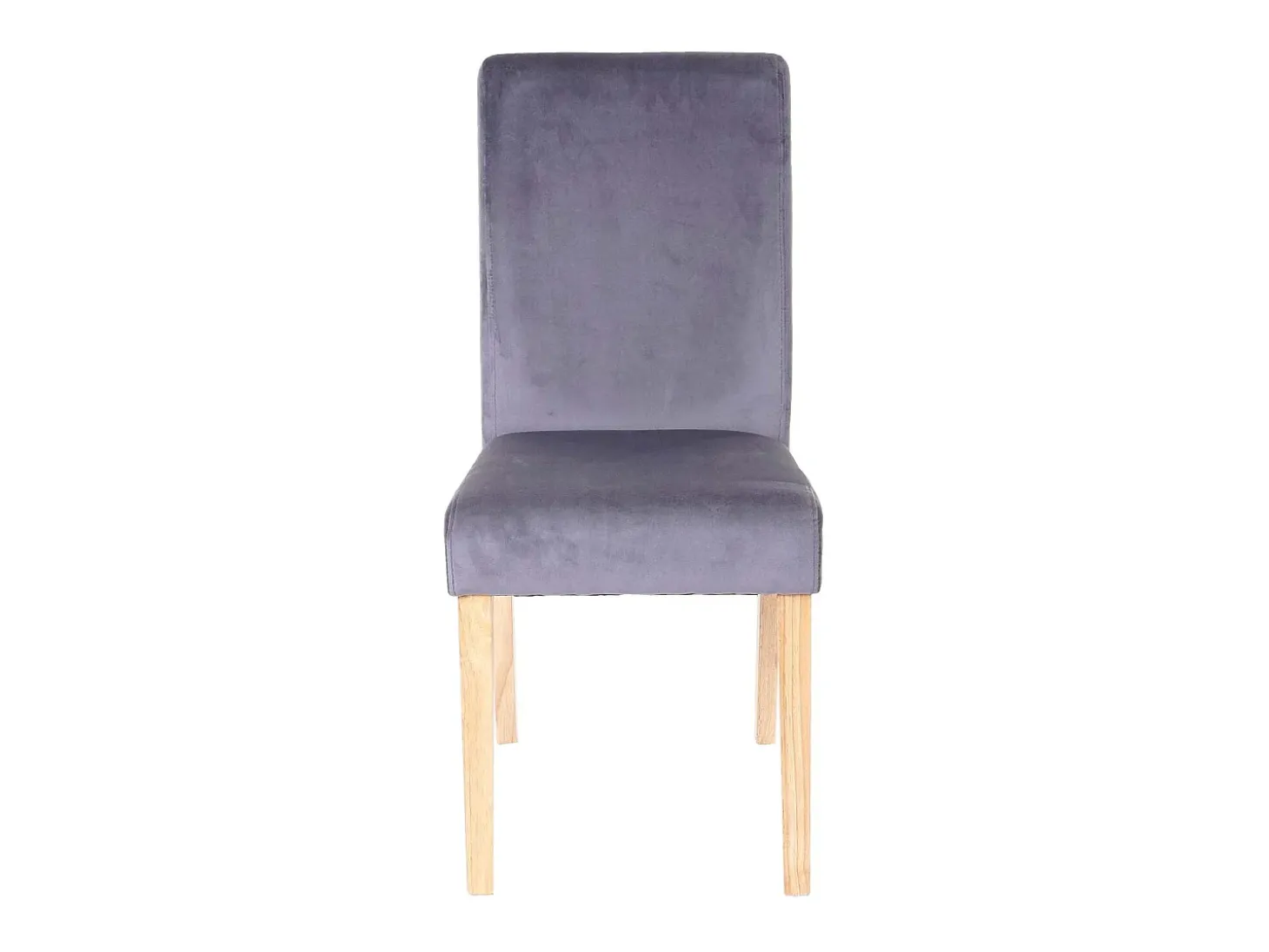 Silla de comedor Littau de terciopelo, gris, patas claras