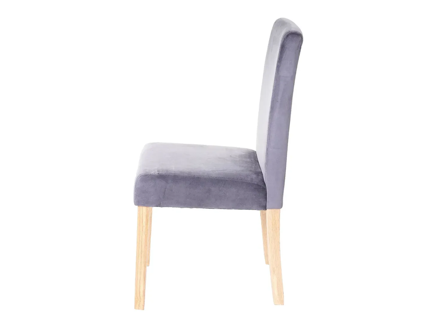 Silla de comedor Littau de terciopelo, gris, patas claras