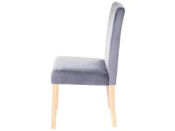 Silla de comedor Littau de terciopelo (set de 2), gris, patas claras