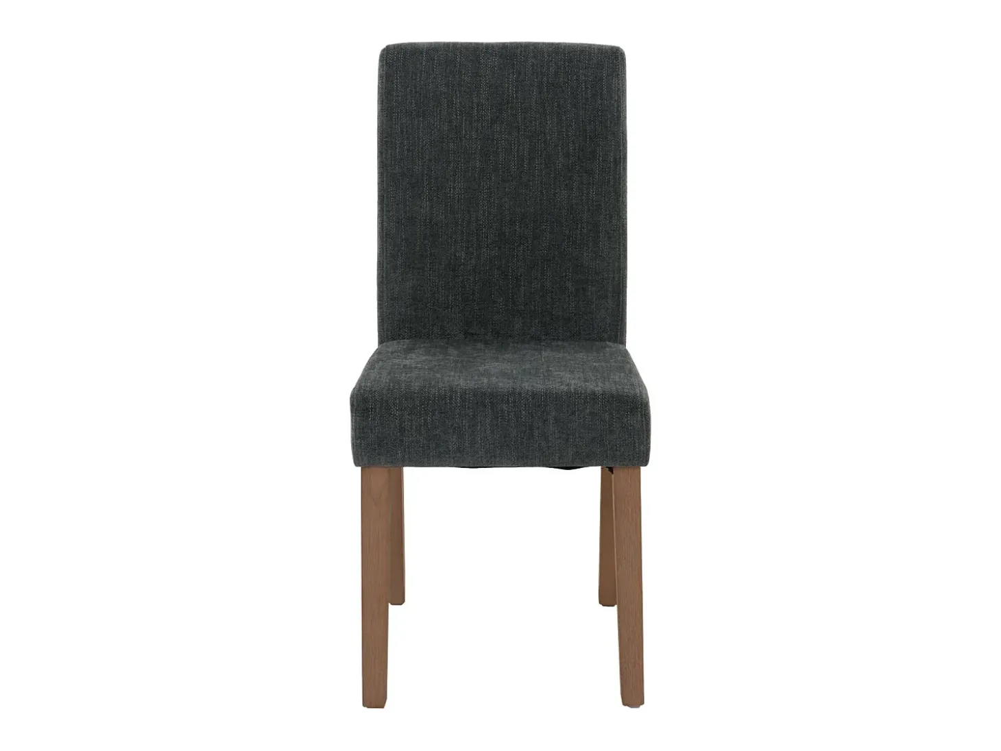 Silla de comedor Littau de chenilla (set de 2), gris oscuro, patas color natural