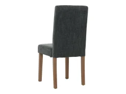 Silla de comedor Littau de chenilla (set de 2), gris oscuro, patas color natural