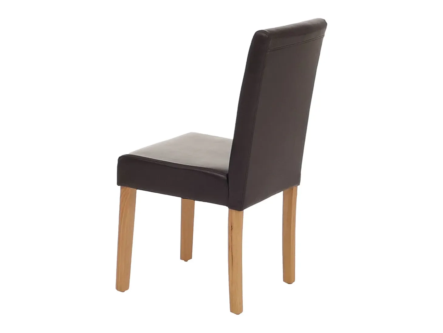 Silla de comedor Littau (juego de 4), Cuero sintético, marrón, patas claras
