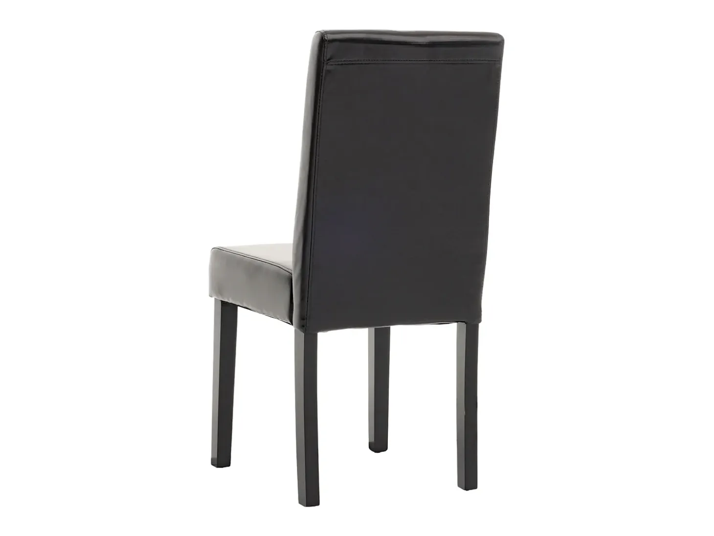 Silla de comedor Littau (juego de 6), cuero, negro, patas oscuras