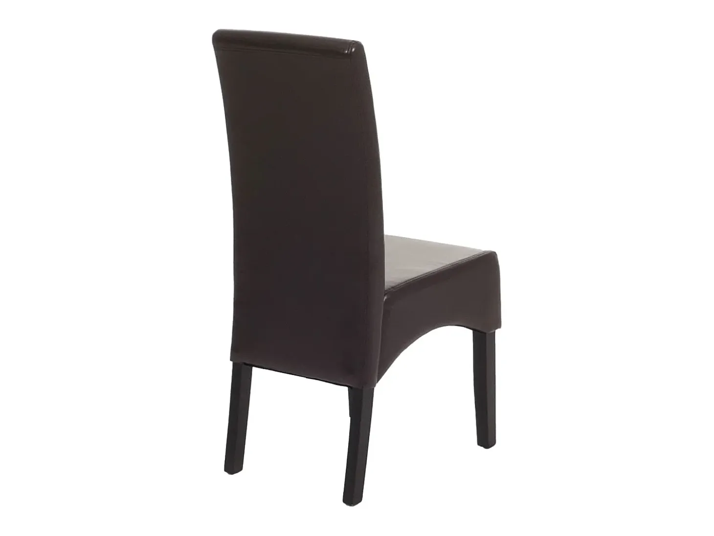 Silla de comedor Littau (juego de 2), Cuero, marrón, patas oscuras