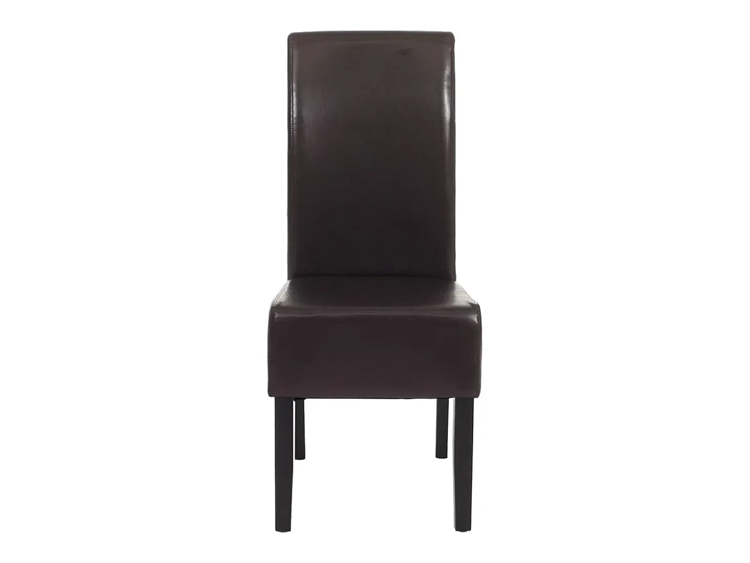 Silla de comedor Littau (juego de 2), Cuero, marrón, patas oscuras