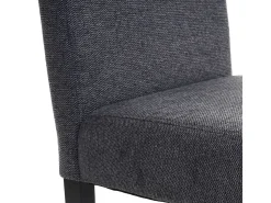 Silla de comedor Littau (juego de 6), textil, gris antracita, patas oscuras