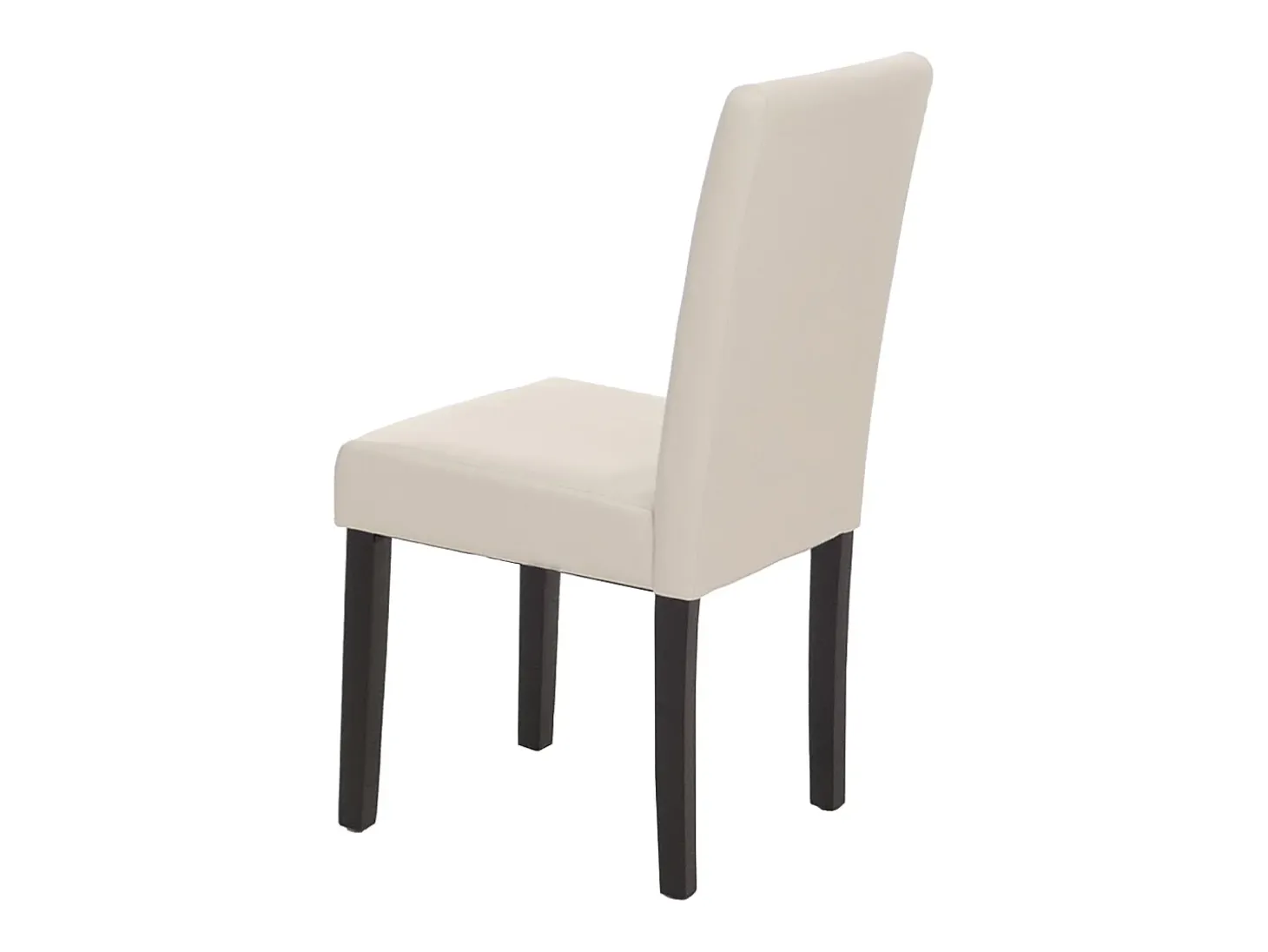 Silla de comedor Littau (juego de 6), cuero, blanco, patas oscuras