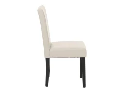 Silla de comedor Littau (juego de 6), cuero, blanco, patas oscuras