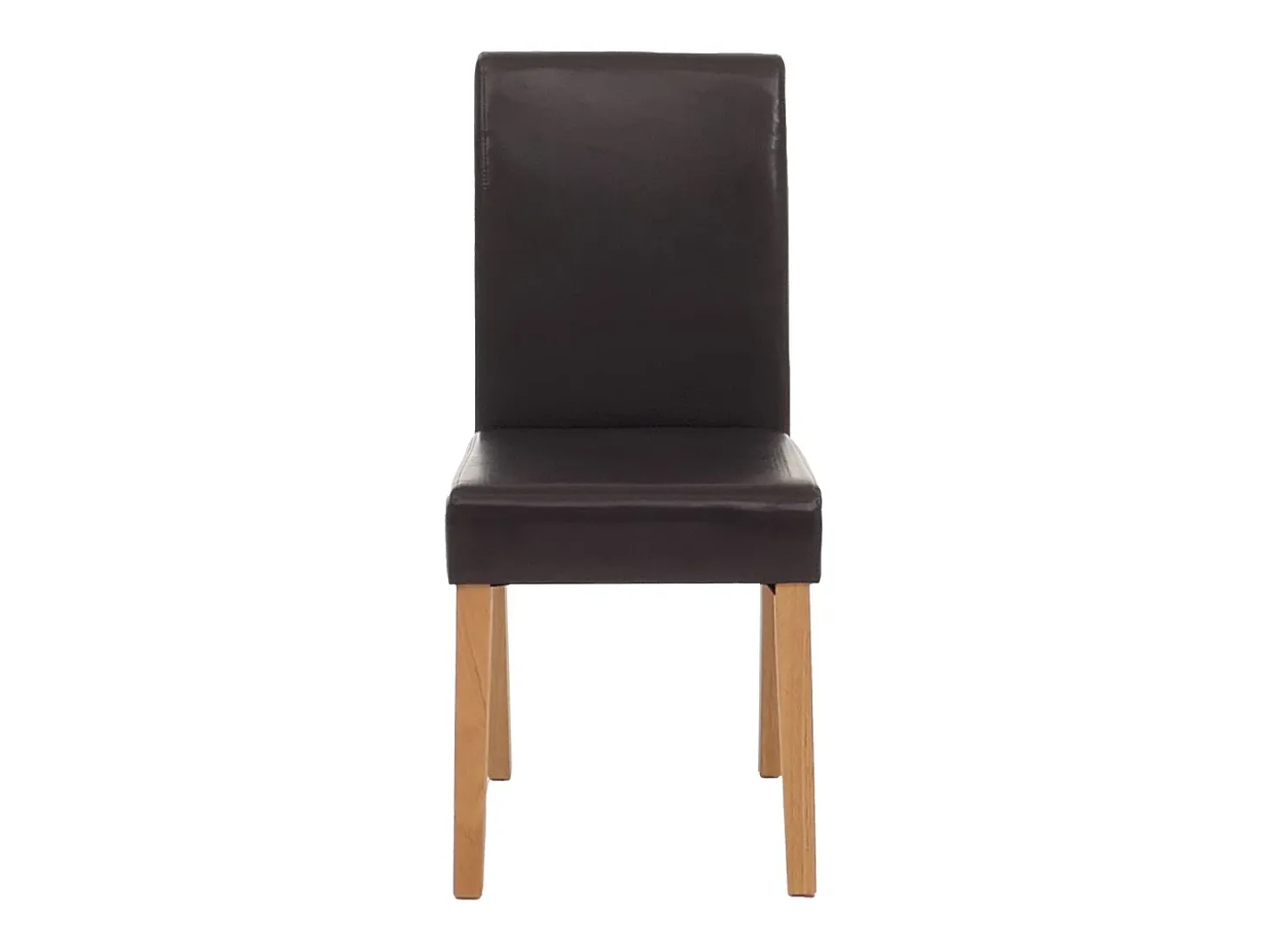 Silla de comedor Littau (juego de 6), cuero, marrón, patas claras