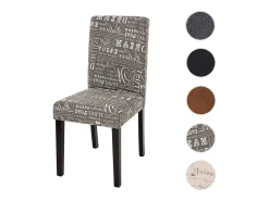 Silla de comedor Littau lettering, letras grises, patas oscuras