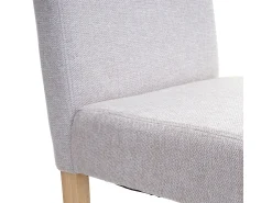 Silla de comedor Littau lettering, crema-beige, patas claras