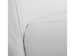 Silla de comedor Littau piel sintética lote de 2, polipiel, blanco mate, patas oscuras