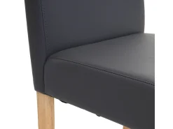Silla de comedor Littau piel sintética lote de 2, polipiel, gris mate, patas claras