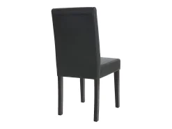 Silla de comedor Littau piel sintética lote de 2, polipiel, negro mate, patas oscuras