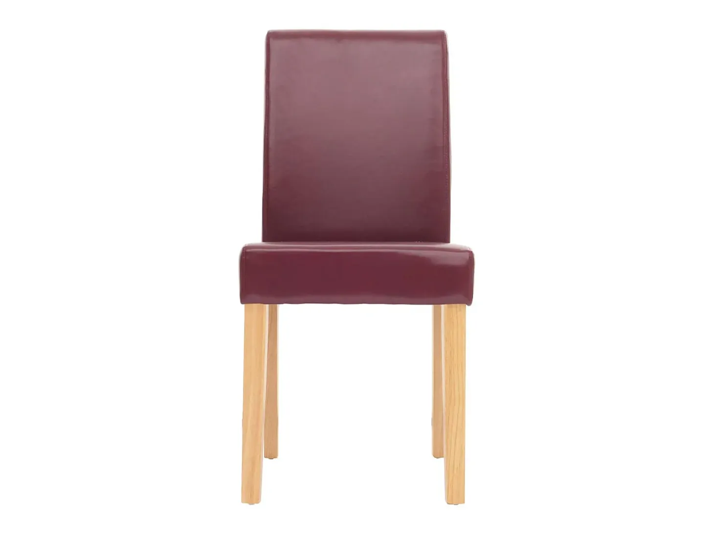 Silla de comedor Littau piel sintética lote de 2, polipiel, roja, patas claras