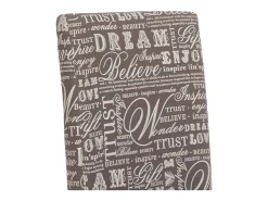 Silla de comedor Littau script (set de 4), textil con letras, gris, patas oscuras